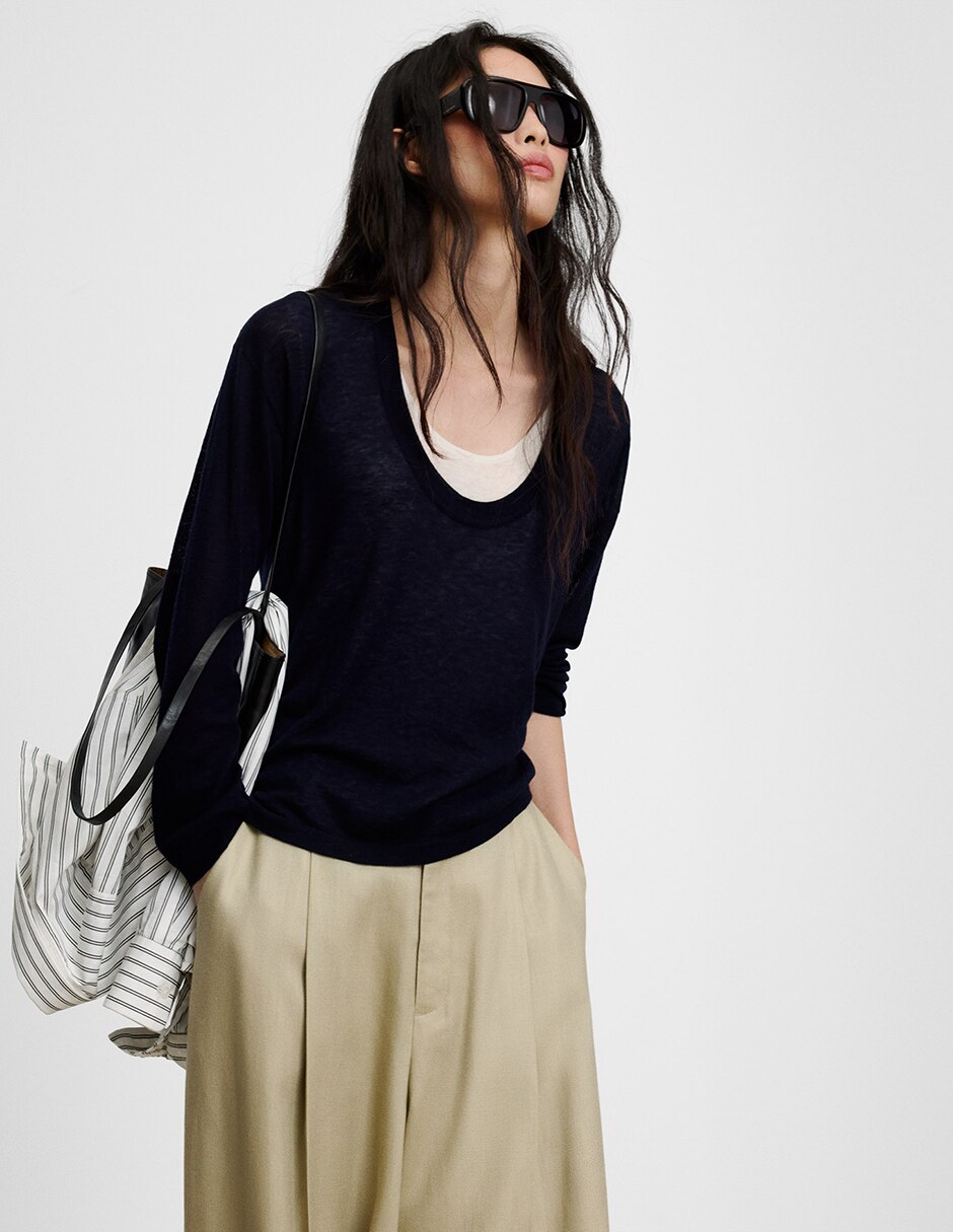 Suéter cuello redondo para mujer 6