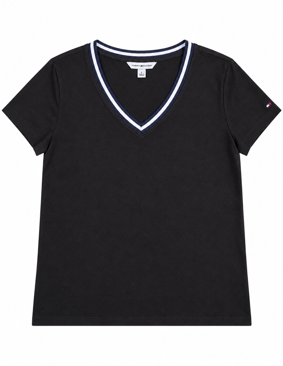 Playera manga cuello v para mujer 2