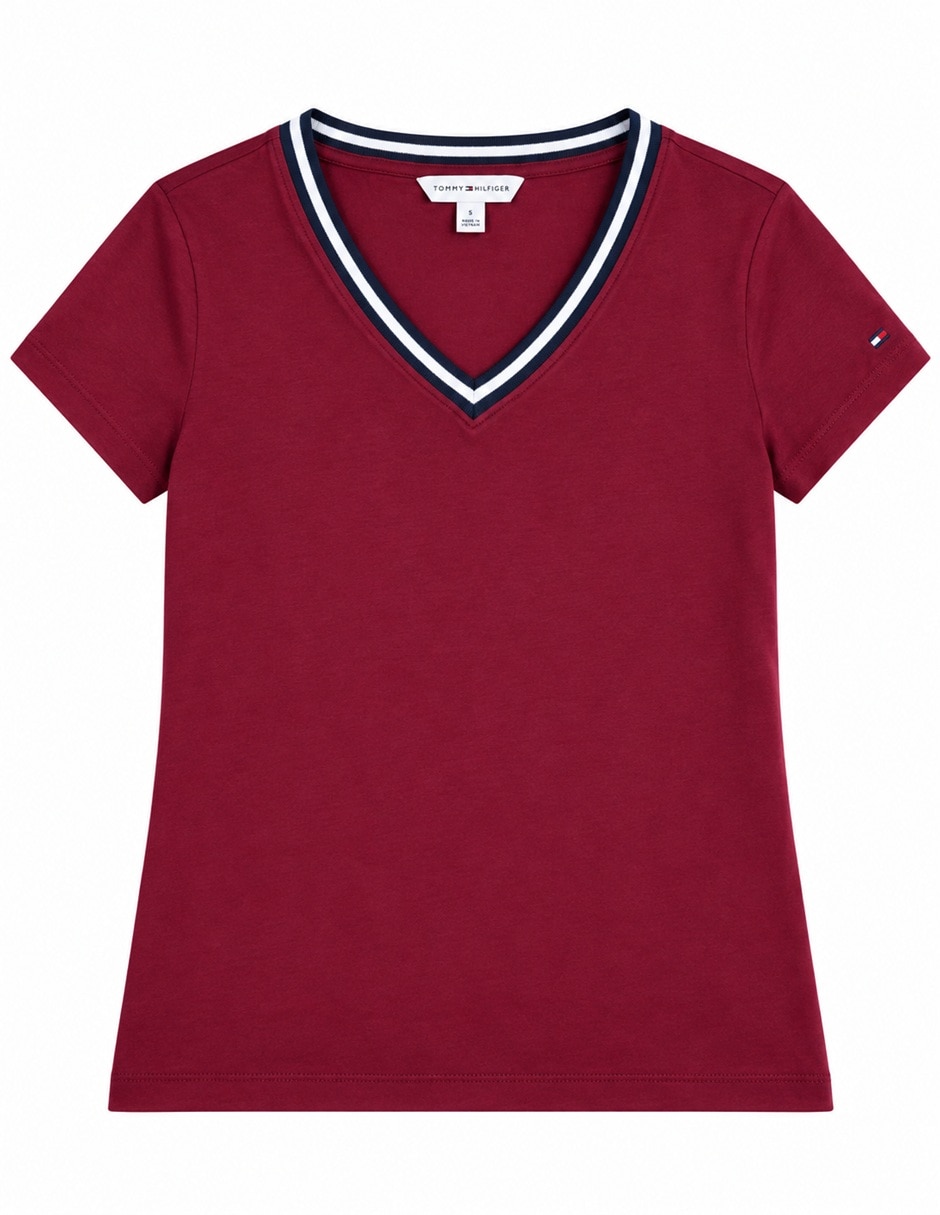 Playera manga cuello v para mujer