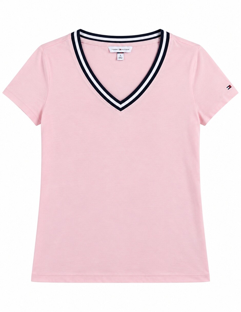 Playera manga cuello v para mujer