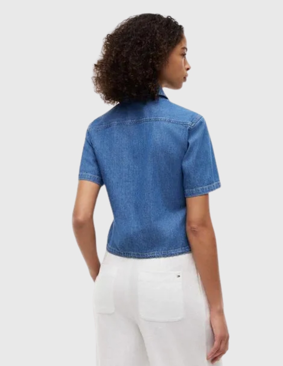 Camisa de algodón pima manga al codo para mujer 3