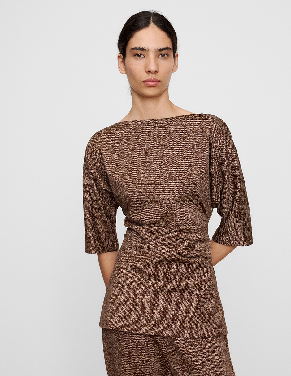 Blusa manga al codo para mujer