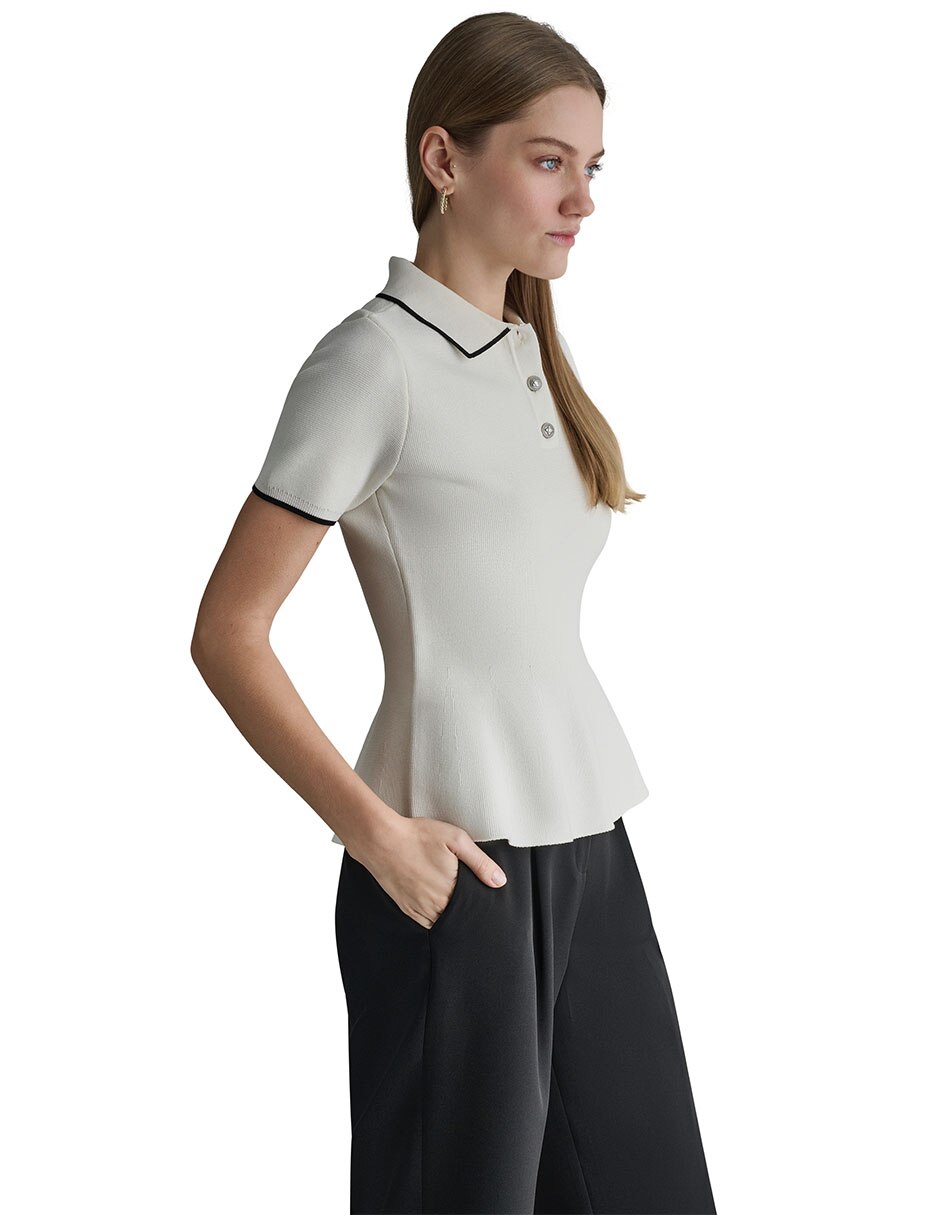 Blusa peplum manga Corta para mujer 3