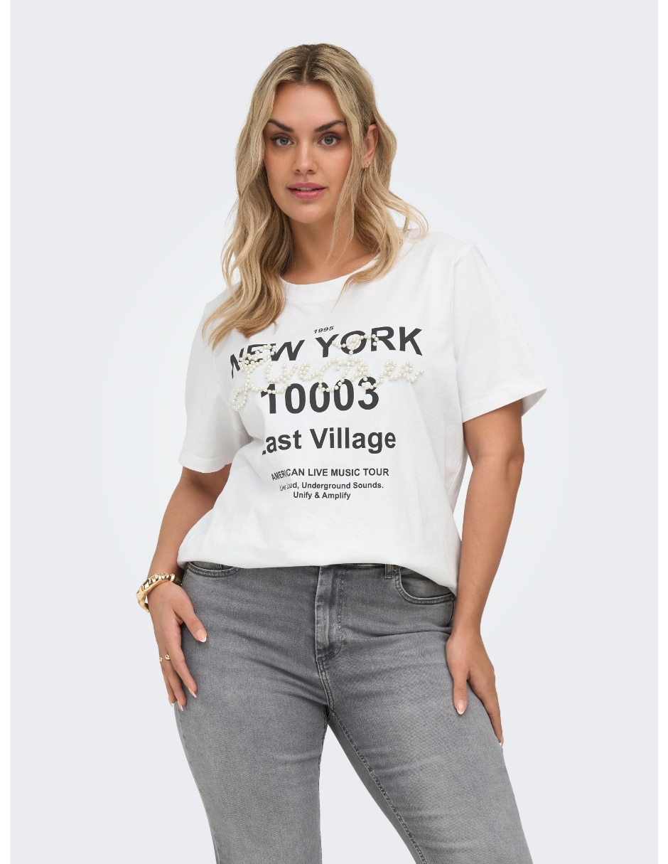 Playera manga corta cuello redondo para mujer Playera manga corta cuello redondo para mujer